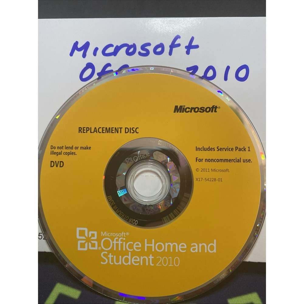 Microsoft Office And Student 2010 (DVD, 2011) Windows Family Pack CD ONLY C3